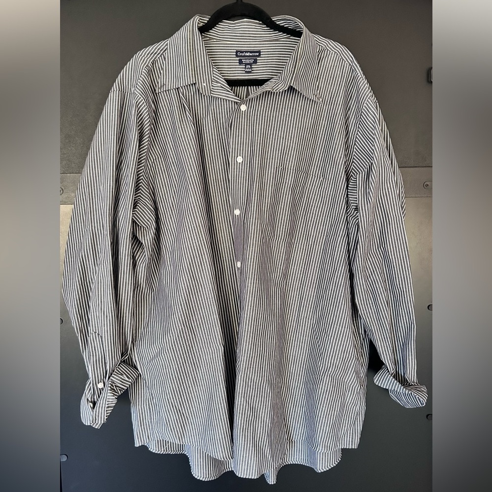 Croft & Barrow Black and White Pinstripe Shirt